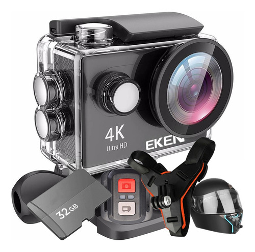 Câmera Sport Eken H9r 4k + 32gb + Suporte Queixo Capacete