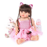 Muñeca Reborn Bebe Realista Vinilo Silicona 55cm