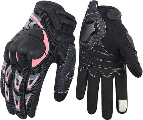 Guantes Ciclismo Guantes Moto, Rosa Talla M