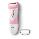 Afeitadora Philips Hp6306/00 Uso En Seco Y Húmedo A Pila Color Rosa Con Blanco