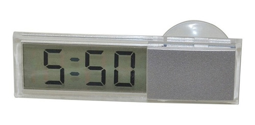 Mini Reloj Pared Rectangular Ventosa Plástico Y Vidrio