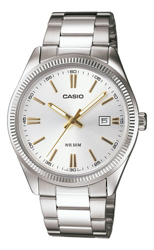Reloj Casio Hombre Mtp-1302d-7a2vdf Plata Con Dorado Acero 