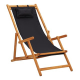 Silla De Playa Reposera Plegable De Lona Y Madera Exteriores