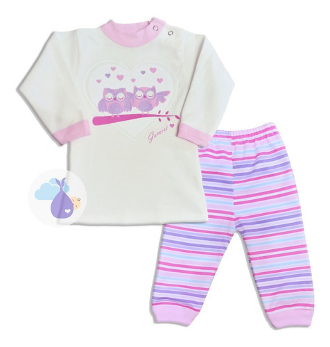 Conjunto Pijama Búhos Bebe Gamise Tienda De Ropitas 4761rs