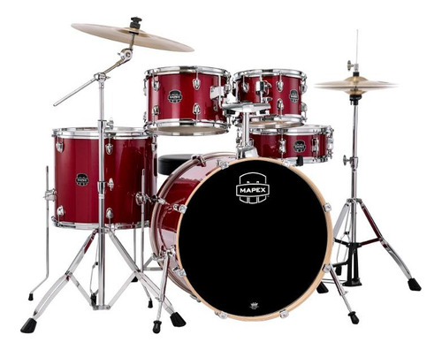 Bateria Mapex Serie Venus Crimson Red S. Ve5044ft Com Banco