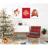 Cuadros Decorativos, Carteles, Feliz Navidad Nomos 3 Piezas