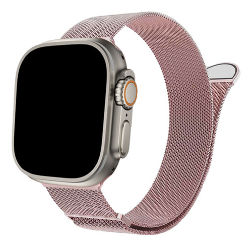 Cellbox Correa De Acero Inoxidable Magnética Para Apple Watch 42 44 45 Y Ultra Color Rosa 