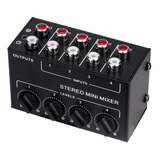 Mini Mixer De Áudio Estéreo De 4 Canais