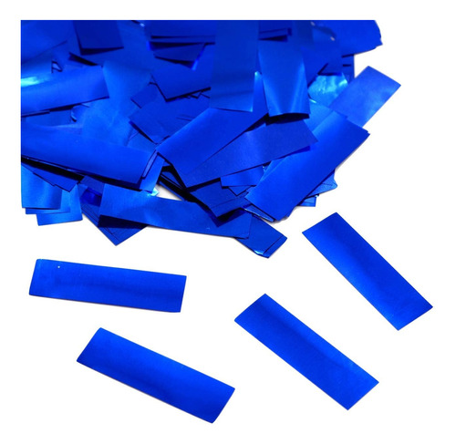 1 Kg. Confeti Metálico Rectangular Color Azul Para Maquina 