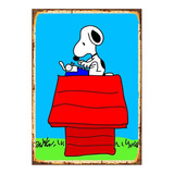 1 Cartel Metalico Letrero Snoopy Dibujo Animado  40x28 Cm
