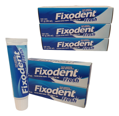 Fixodent Crema Adhesiva Fresh Mint Extra Oral-b  // 5 Piezas