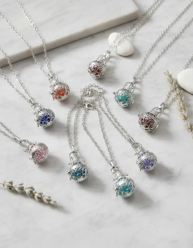 12 Llamadores De Angeles Chapados En Plata Cadena Incluida | Envío gratis