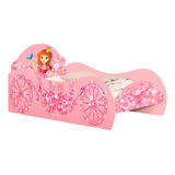 Cama Solteiro Infantil Princesa Rosa C/ Proteção Lateral