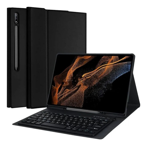 Capa Para Tablet Com Teclado Touchpad Tab S7fe S8+ 12,4  Pol