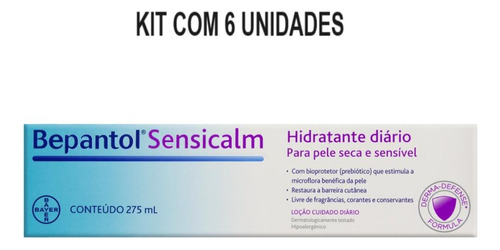 Kit Hidratante Corporal Bepantol Sensicalm C/ 6un De 275ml