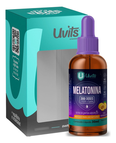 Melatonina Pura 30ml Gotas Com Sabor