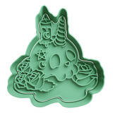  Cortador De Galletas Calavera Con Vela 10cm