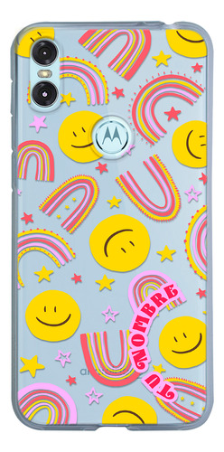 Funda Para Motorola Para Mujer Caritas Felices Con Nombre