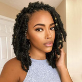 Africa Natural Curly Butterfly Lock Crochet Pelo Mujer