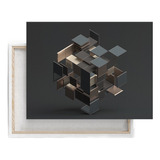 Cuadros Para Recamara Minimalista Abractacto Cubo Rubix 