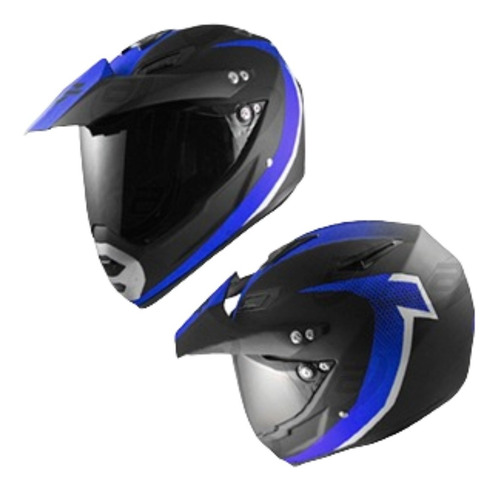 Casco Cross Con Mica Ahumada Y Red De Regalo Cas-cro-43l