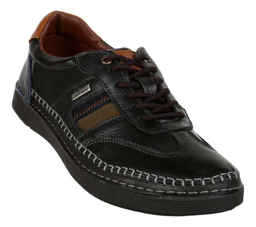 Zapato Casual Oxford Piel Hombre Negro Lobo Solo 01904006