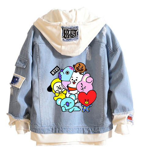 Chaqueta Con Capucha De Jean Casual Coreana Kpop Bts M