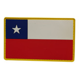 Parche Pvc - Bandera Chilena Con Borde Amarillo