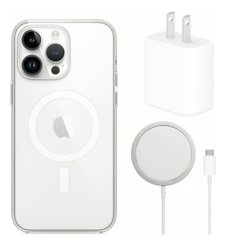 Kit Funda Magsafe + Cargador Inalambrico + Cubo Para iPhone