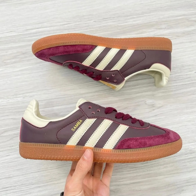 Tenis adidas Samba Clasico Og Borgoña Original En Caja Borgoña Lisa 25 Mx