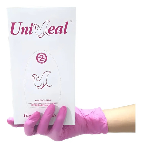 Guante Nitrilo Rosa 100pz ( Chico )