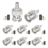 Taiss 8pcs Conector Bnc Para Rg58/rg142/lmr195 Cable Coaxial