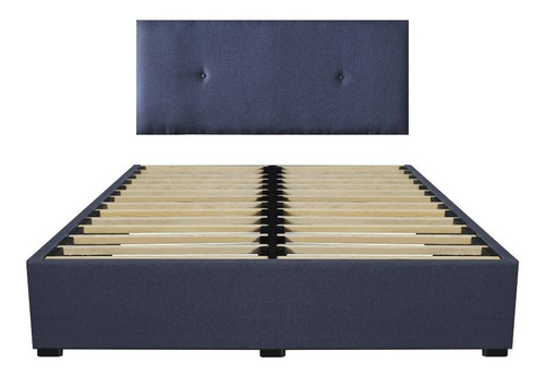 Cama Recamara - Base Box Cabecera Urban Azul Matrimonial