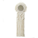 Espejo Decorativo Bohemio De Macramé Para Colgar En La Pared