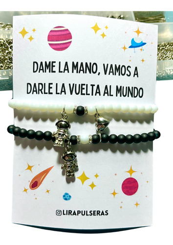 Pulsera Para Compartir Corazon Imantado Astronautas Espacio