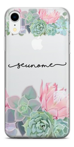 Capinha De Celular Flores Verdes E Rosas E Nome