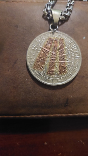 Antiguo Amuleto Tetragramaton De Oro Blanco Para La Suerte