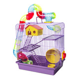 Gaiola Hamster Com Casa Grande Completa 3 Andares Tubo Luxo