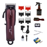 Kit Barbeiro Cortador Cabelo Kemei 2600 Lâmina Cerâmica 