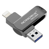 Arjeta De Memoria Usb Para iPhone De 128 Gb, 2 En 1, Negro