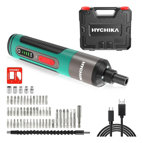 Atornillador Electrico Inalambrico Hychika  57 Accesorios