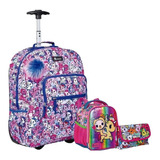 Kit Mochila Tokidoki Unicórnio 20t01 Rodinhas G Sestini Azul