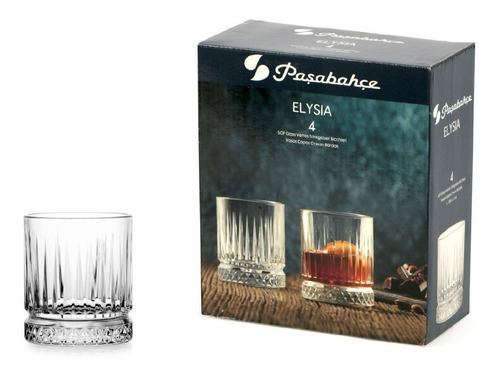 Set X4 Vaso Whisky Pasabahce 355 Cc Cocteles Tragos Palermo Color Transparente