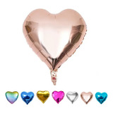 Globo Metalizado Corazon Corazones 18 Pulgadas Cotillon Color Rosa Gold