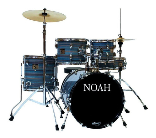 Bateria Acústica Noah Sc5 Funny Striped Bumbo 16 Completa