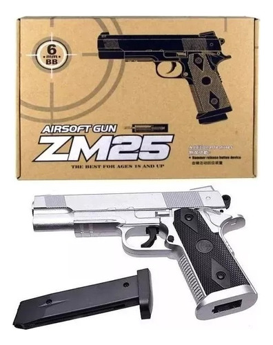 Pistola Airsoft Cyma Zm25 1911 Hicapa Spring Metal