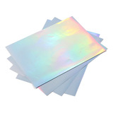 Papel Adhesivo Holográfico Para Impresora Láser, 22 Hojas A4