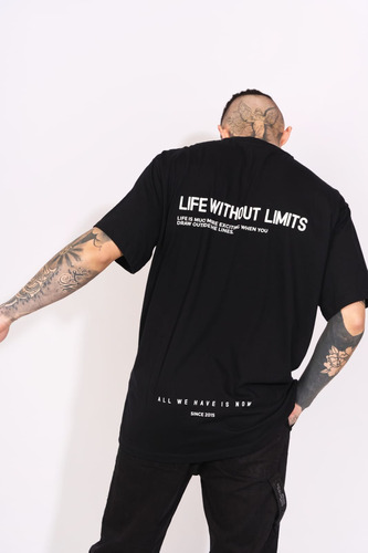 Remeron De Hombre Oversize Estampado Life De Algodon Bond