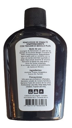 Masglo Plus Removedor De Esmalte Semipermanente 60ml