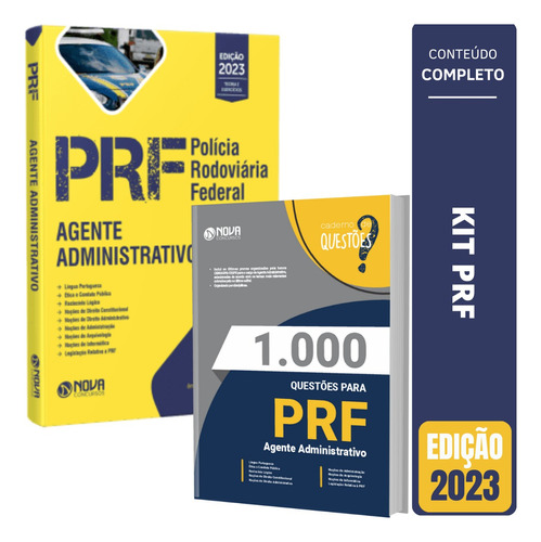 Kit Apostila Prf Agente Administrativo + Caderno De Questões